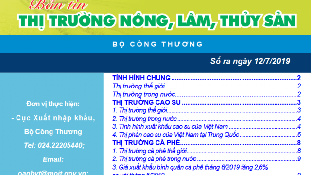 Trung tâm TTCN và TM ra mắt Bản tin Thị trường nông, lâm, thủy sản Số ra ngày 12/7/2019