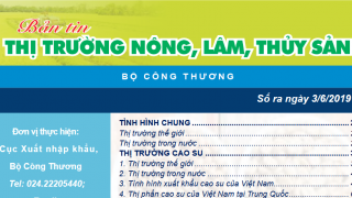 Trung tâm TTCN và TM giới thiệu Bản tin Thị trường nông, lâm, thủy sản Số ra ngày 3/6/2019 