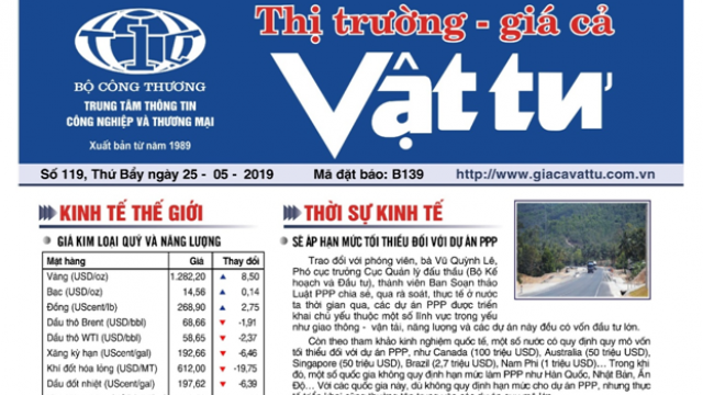  Trung tâm TTCN và TM ra mắt Bản tin Thị trường Giá cả Vật tư Số 119, Thứ Bẩy ngày 25/5/2019 