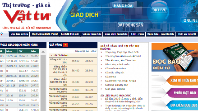 Trang thông tin điện tử Thị trường - giá cả Vật tư - giacavattu.com.vn