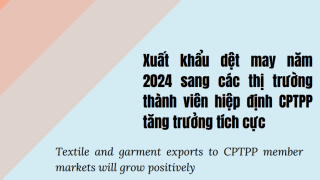 Xuất khẩu dệt may năm 2024 sang các thị trường thành viên hiệp định CPTPP tăng trưởng tích cực