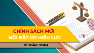 Chính sách mới có hiệu lực từ tháng 9/2024