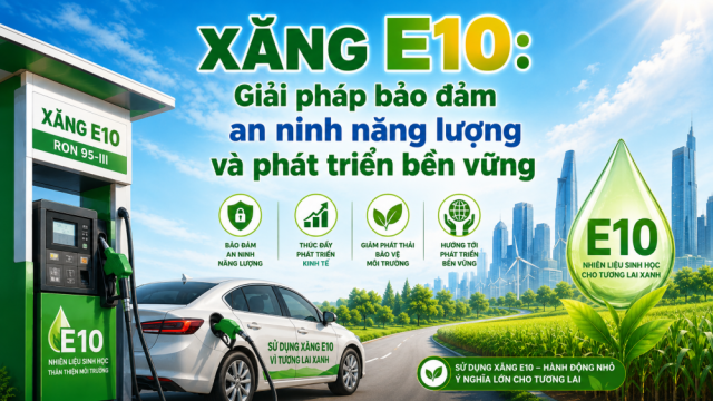 Thúc đẩy sử dụng xăng E10: Giải pháp quan trọng bảo đảm an ninh năng lượng và phát triển bền vững