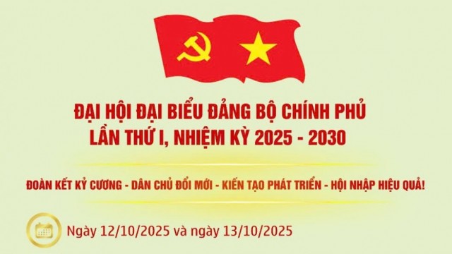 Đại hội đại biểu Đảng bộ Chính phủ lần thứ nhất, nhiệm kỳ 2025 - 2030