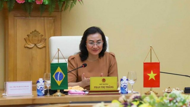 Thứ trưởng Bộ Công Thương Phan Thị Thắng điện đàm với Thứ trưởng thường trực Bộ Phát triển, Công nghiệp, Thương mại và Dịch vụ Brazil