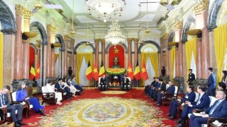 Bộ trưởng Bộ Công Thương Nguyễn Hồng Diên tham dự buổi Hội đàm giữa Chủ tịch nước Lương Cường với Nhà vua Bỉ Philippe và trao Biên bản ghi nhớ hợp tác trong lĩnh vực Xúc tiến thương mại