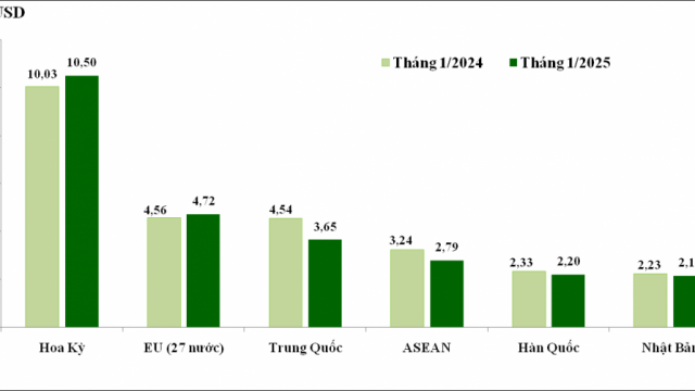 Tình hình xuất khẩu, nhập khẩu hàng hóa của Việt Nam tháng 01 năm 2025